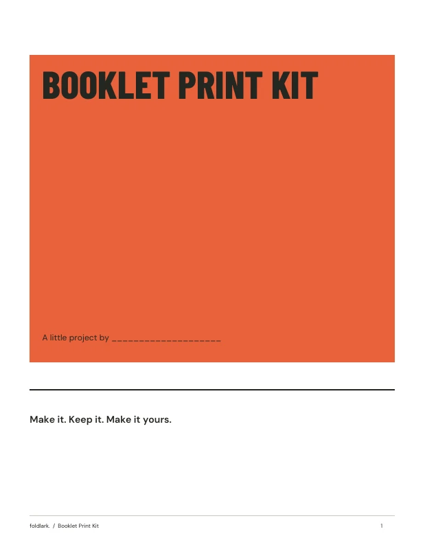 Booklet Print Kit